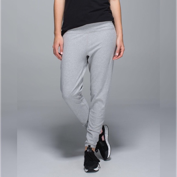 Lululemon Atman Pant Cotton Heathered Medium Grey - Picture 1 of 13